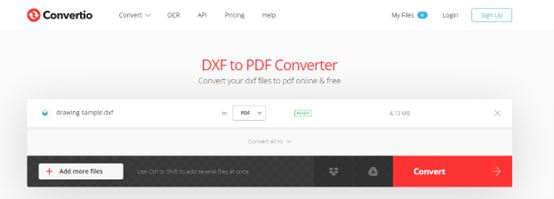 Laden Sie Ihre DXF-Datei hoch. 