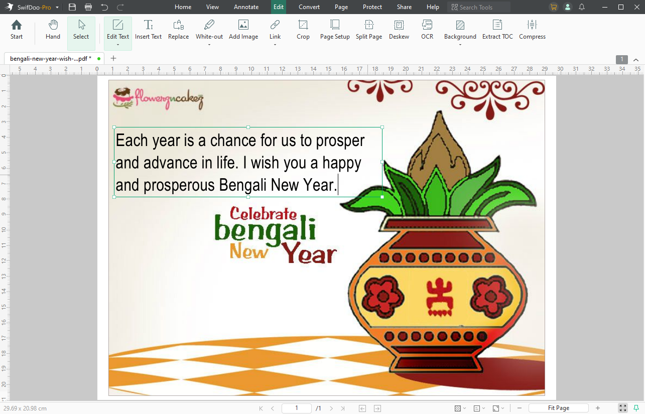 Edit Bengali New Year Wish Card PDF