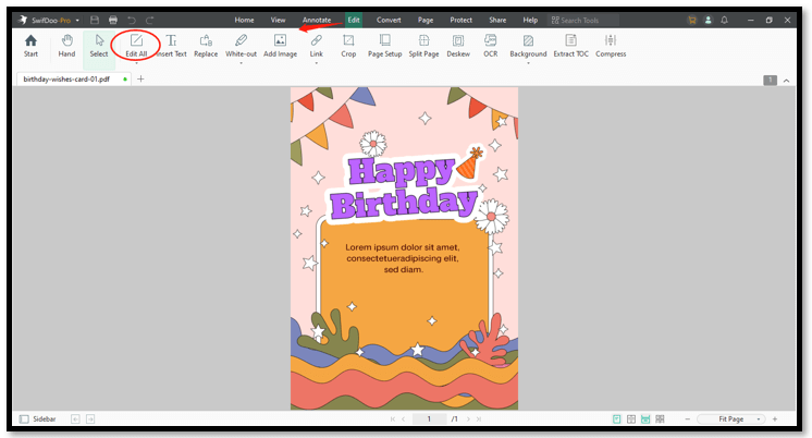Edit birthday wishes card for your daughter