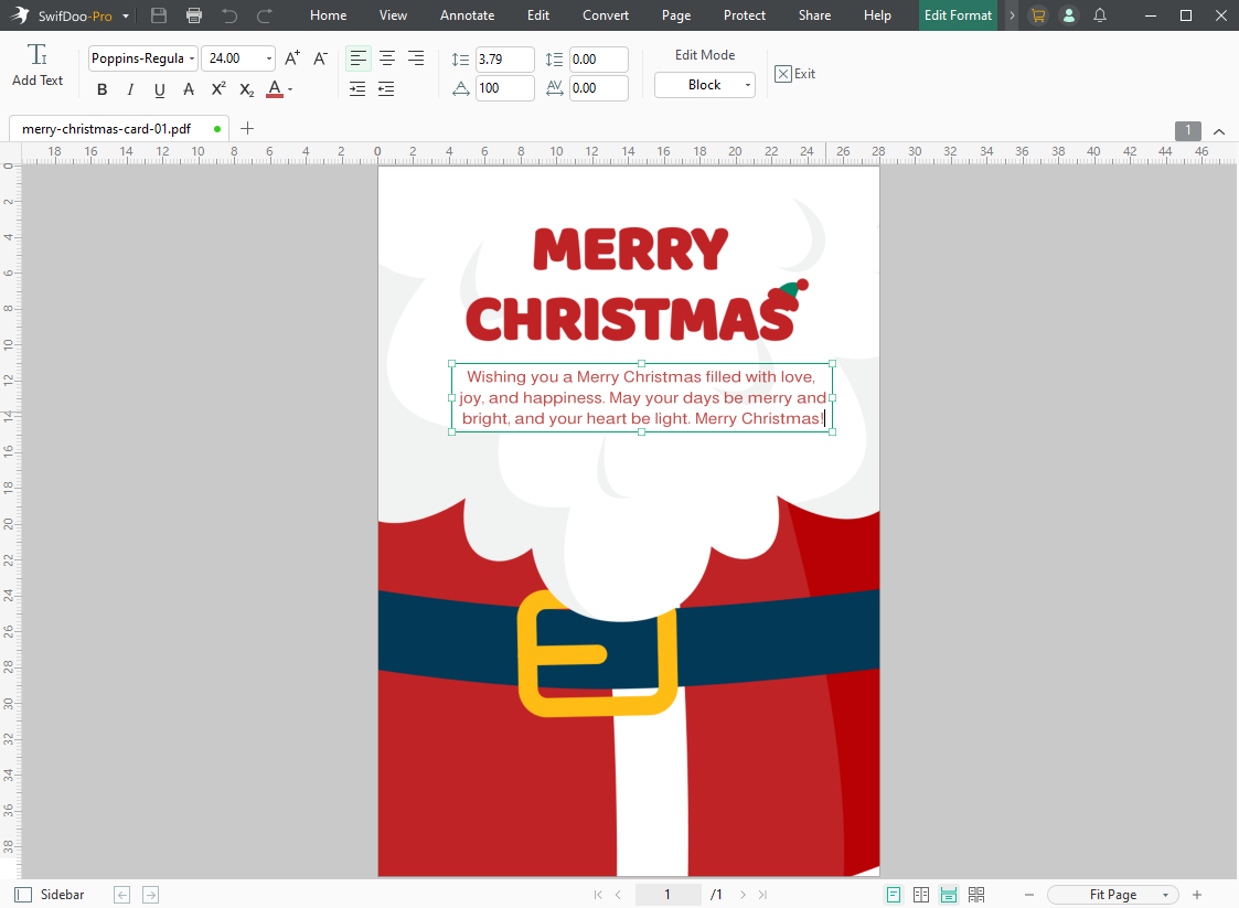 Edit Christmas Card for Clients with SwifDoo PDF