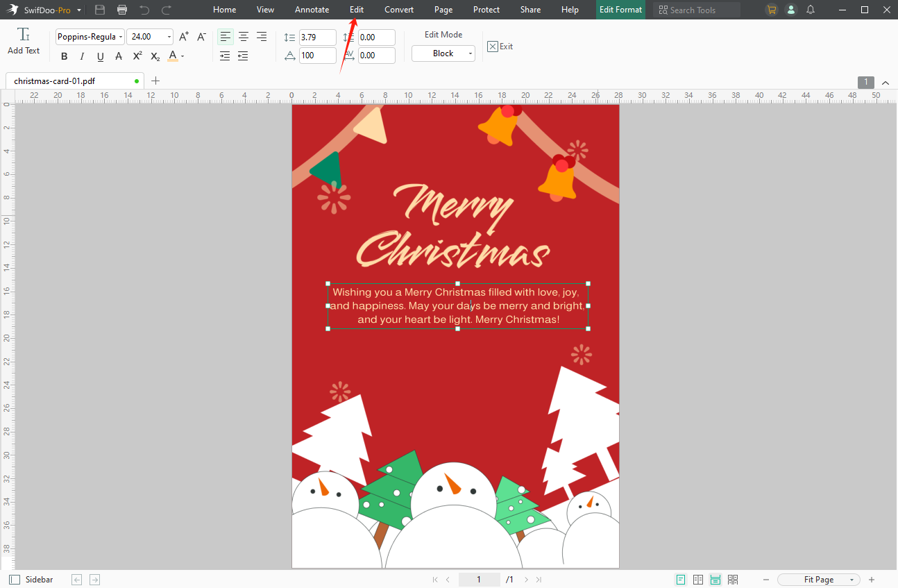 Edit Christmas Card with SwifDoo PDF