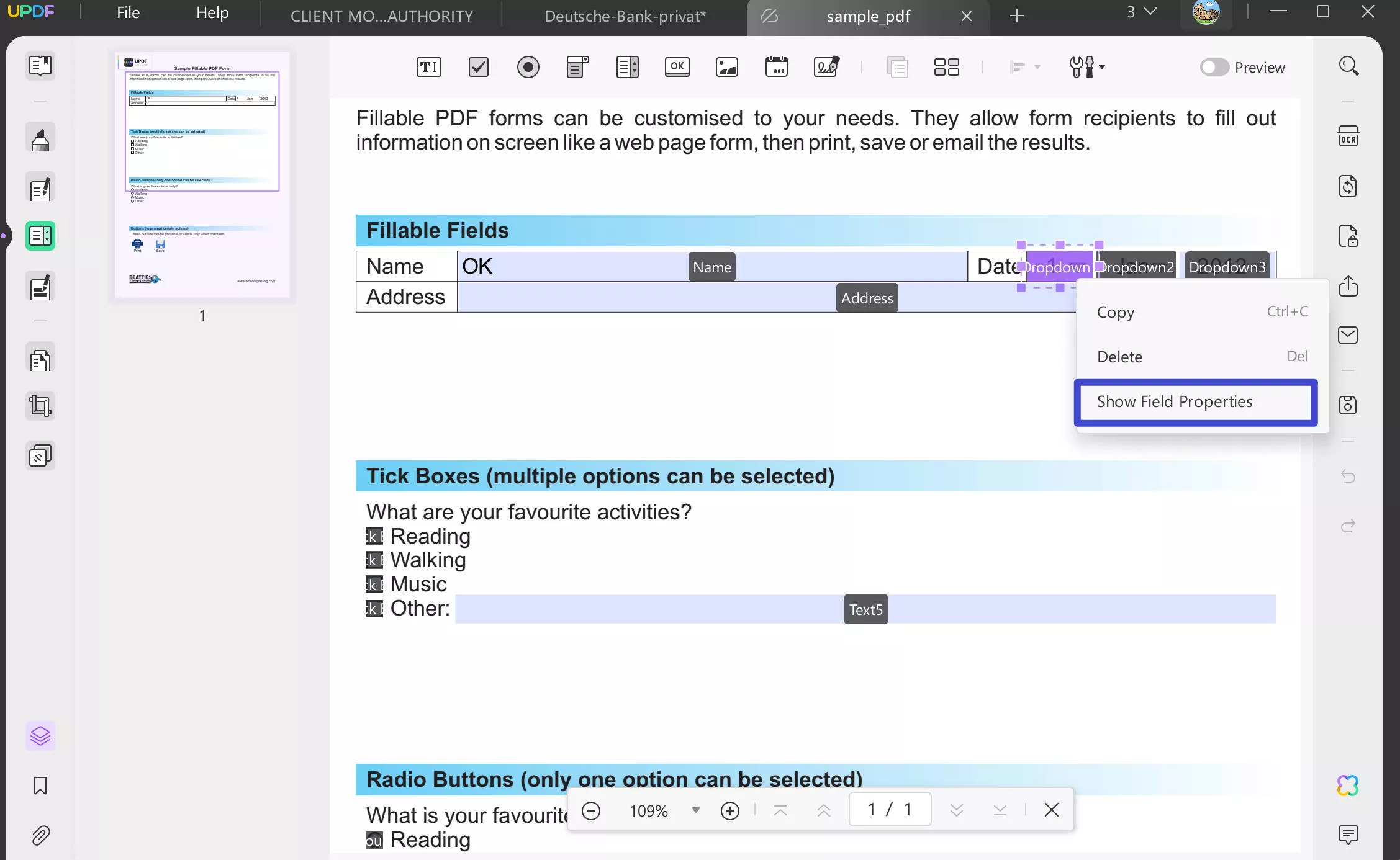 Edit Drop-Down List PDF UPDF Step 1