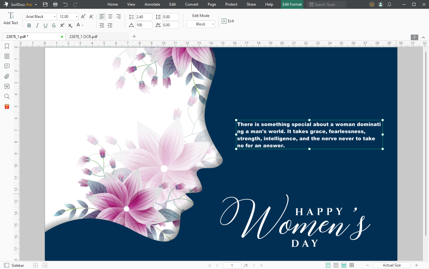 Edit International Women's Day Wish Card PDF