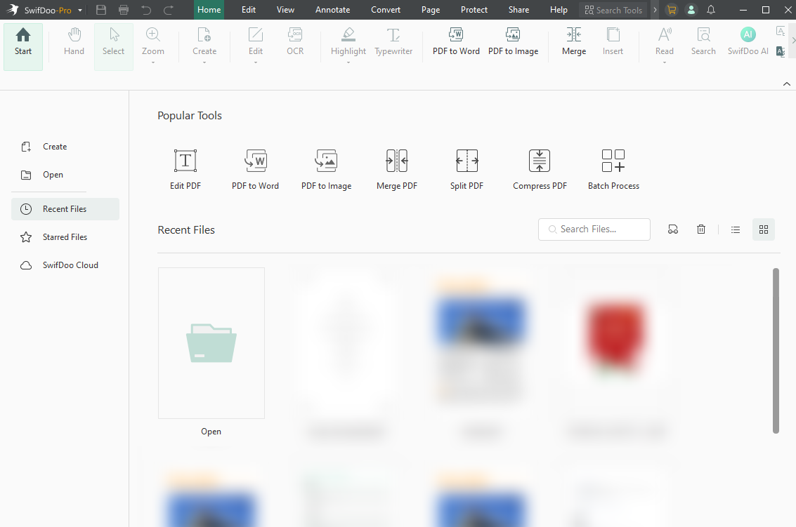 Interface of SwifDoo PDF