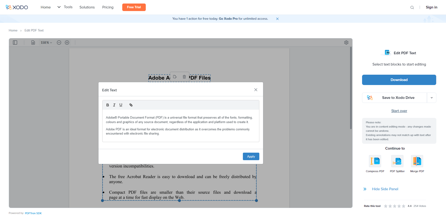 Edit PDF Text with Xodo