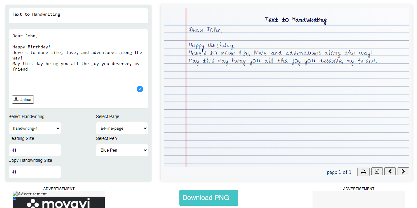 Editpad Text to Handwriting Converter