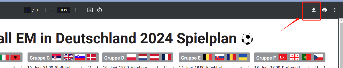 EM 2024 Spielplan PDF