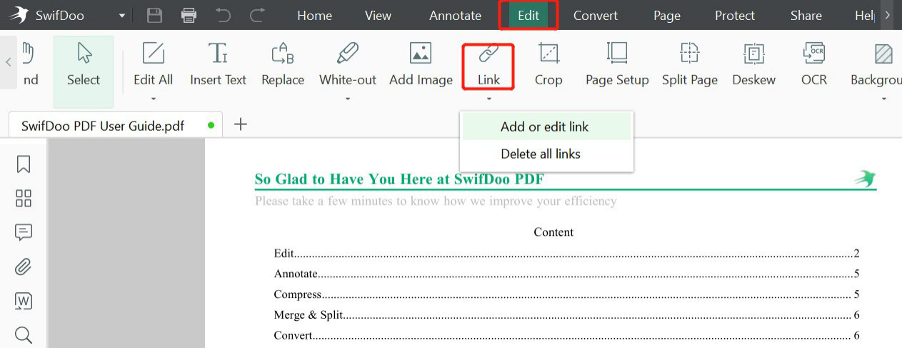 Embed video in PDF as hyperlink with SwifDoo PDF step 2