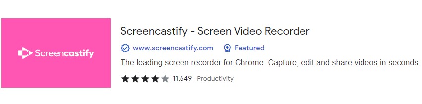 Enable Chrome Record Screen with Screencastify