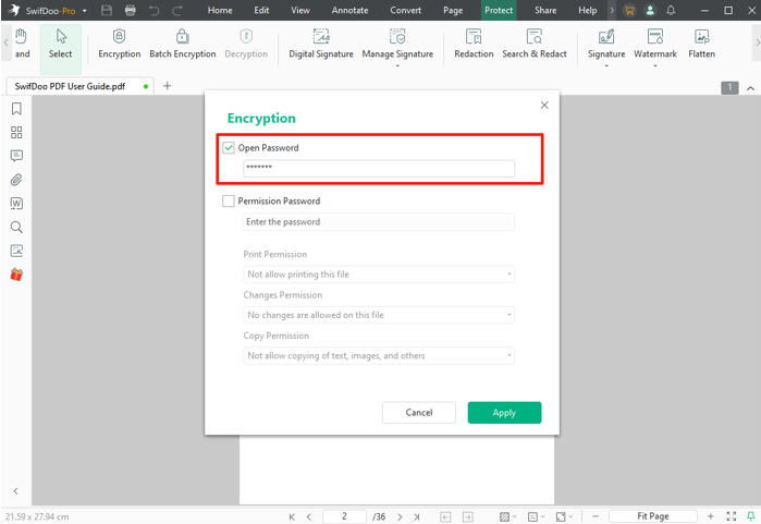 How to Encrypt a PDF with a Password Using SwifDoo PDF 2
