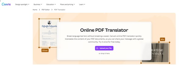 English to Malayalam Translation on PDF with Canva