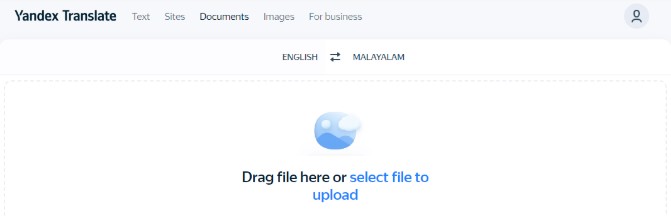 English to Malayalam Translation on PDF with Yandex Translate