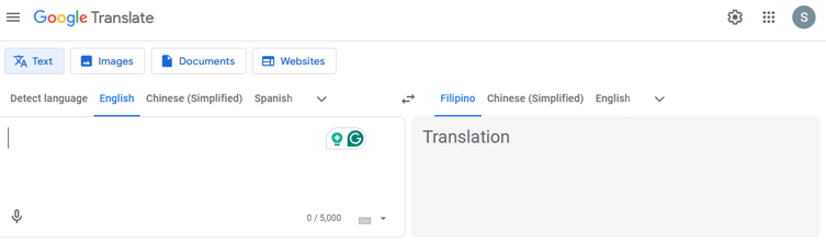 Google Translate English to Tagalog best translator