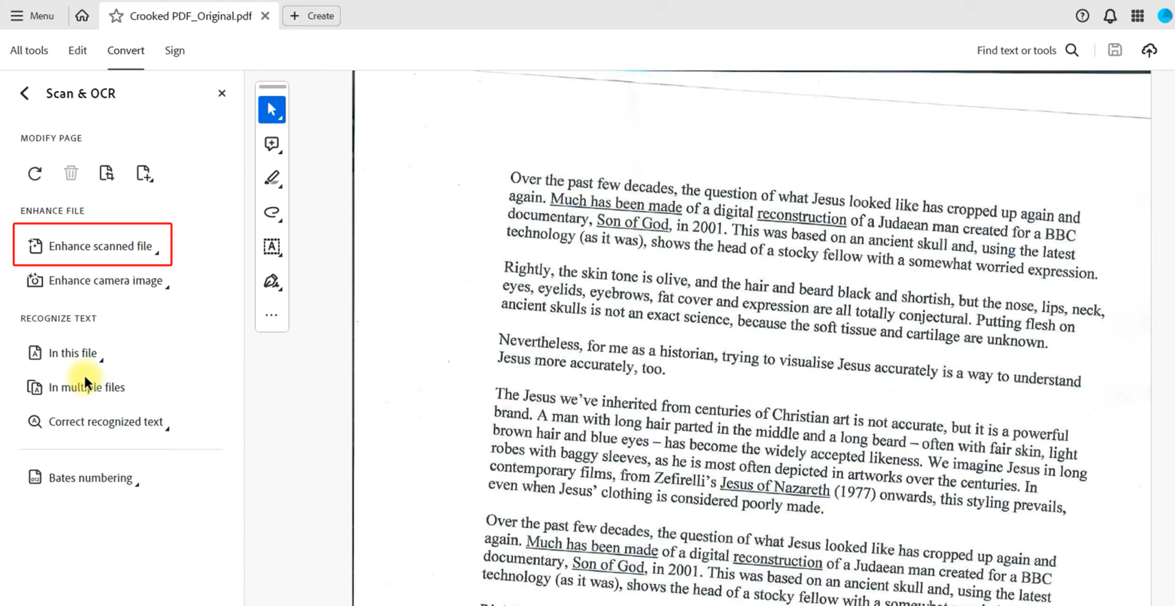 Enhance Scanned PDF in Acrobat