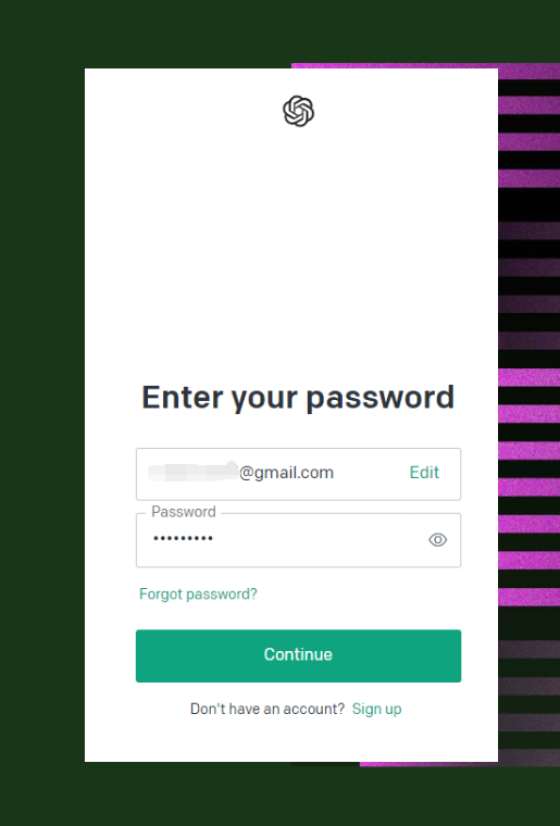 Enter Your ChatGPT Password