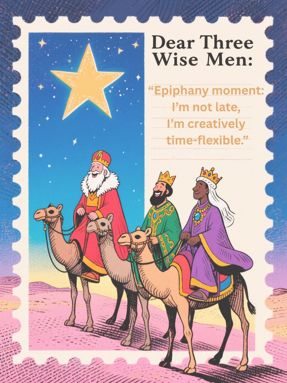 Epiphany card for dear three wise men