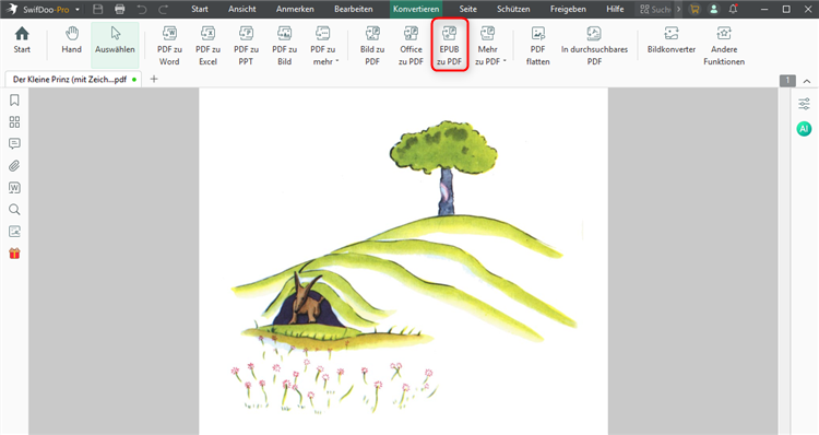 epub in pdf umwandeln mit SwifDoo PDF