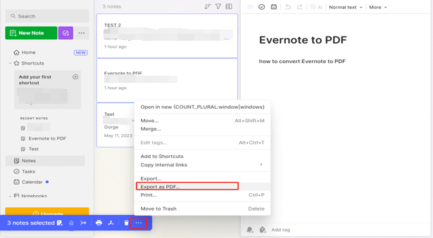 Export Evernote to PDF on Windows/Mac from the Desktop App 2