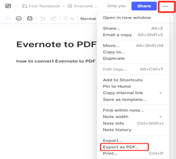 Export Evernote to PDF on Windows/Mac from the Desktop App 1