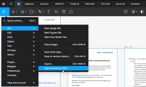 How to Export Multiple Frames in Figma as One PDF 2