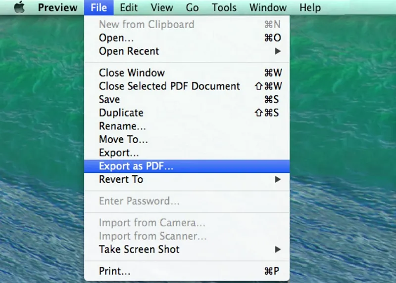 Export HEIC to PDF in Preview