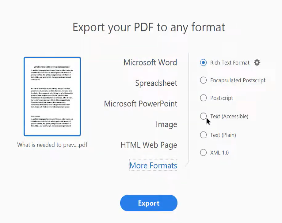 Export PDF to Text with Acrobat on Mac