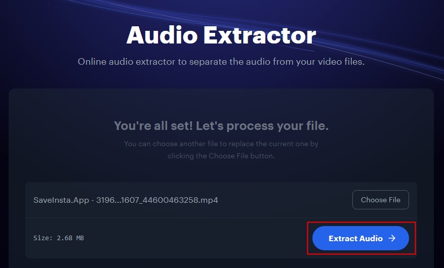 Extract Audio via Online Tool
