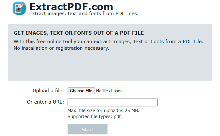 Extract Font from PDF Using ExtractPDF.com 1