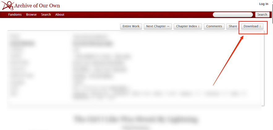 The download option in AO3
