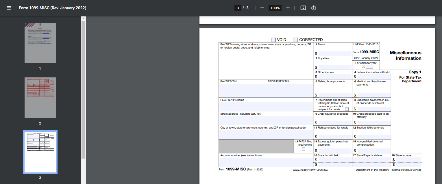Fill Out an IRS 1099 Form