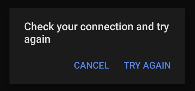 Check Your Network Connection