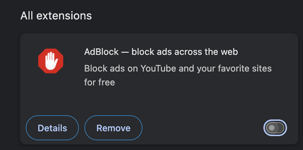 Turn Off Browser Extensions