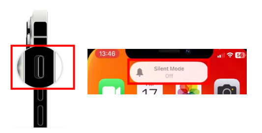 fix no sound on iPhone way 2 by turning off silent mode