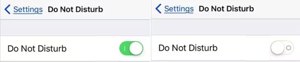 fix no sound on iPhone way 3 by disabling the Do Not Disturb mode
