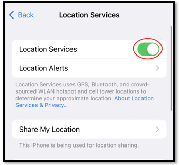 Fix share my location not working issue