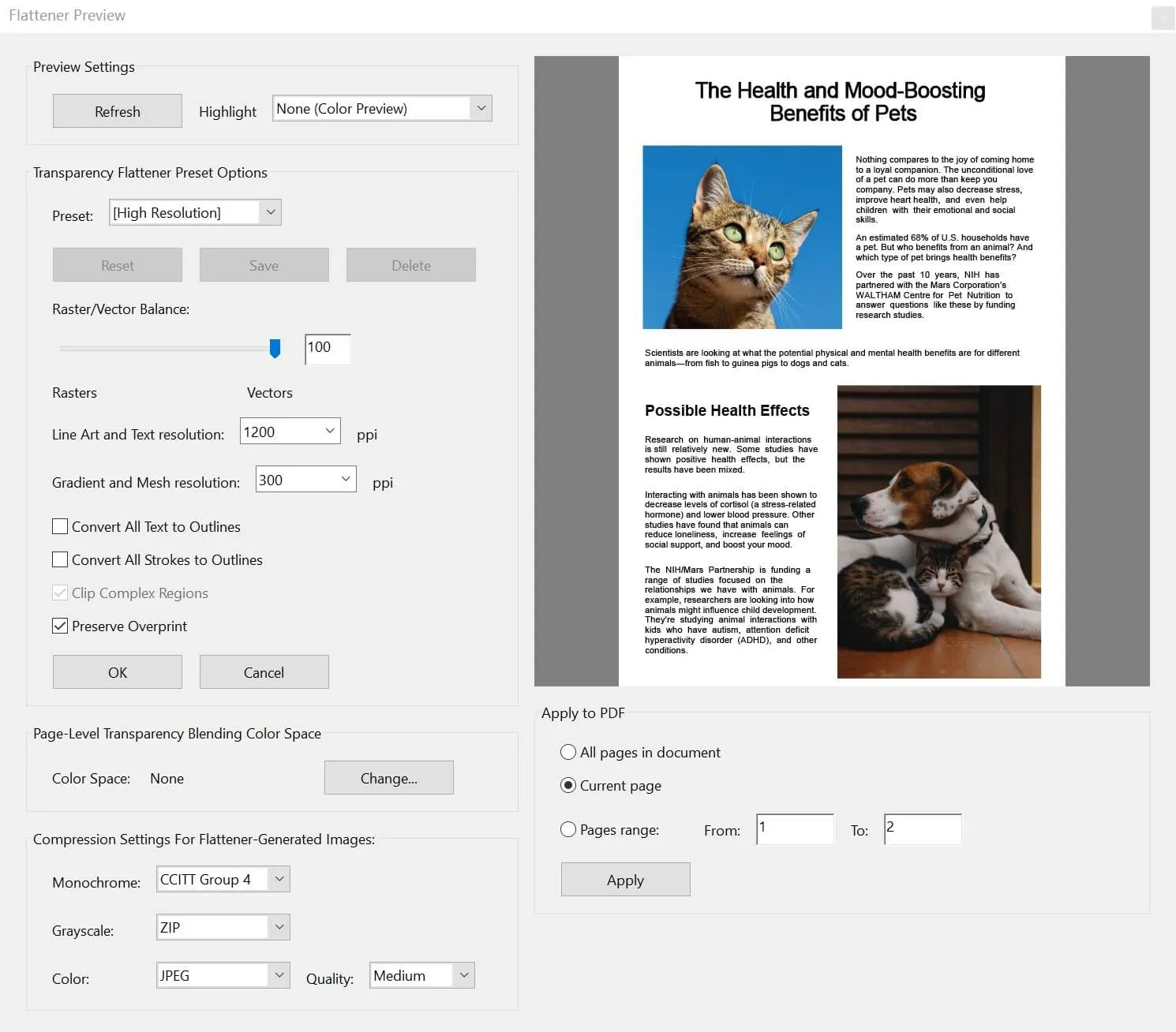 Flatten a PDF in Adobe Acrobat