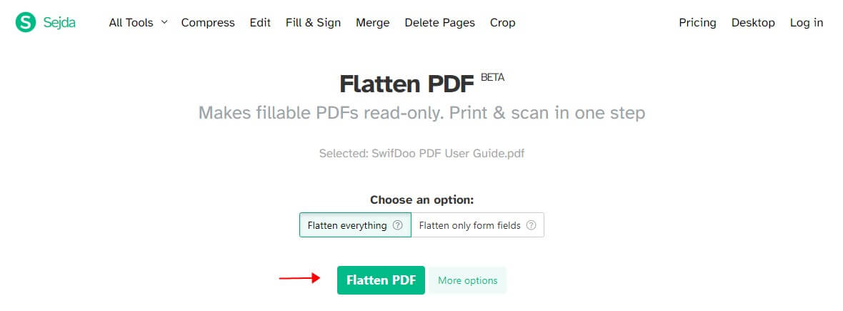 Flatten PDF Online with Online PDF Tool