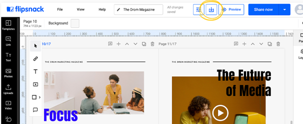 Download Flipsnack as PDF before Publishing 1