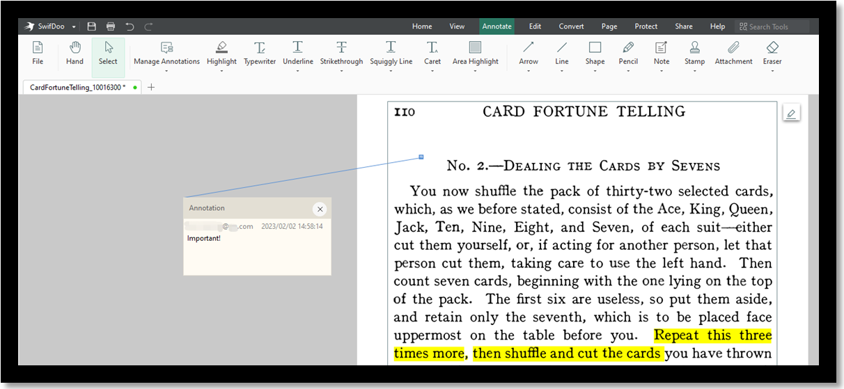 Fortune Telling PDF books read and edit with SwifDoo PDF