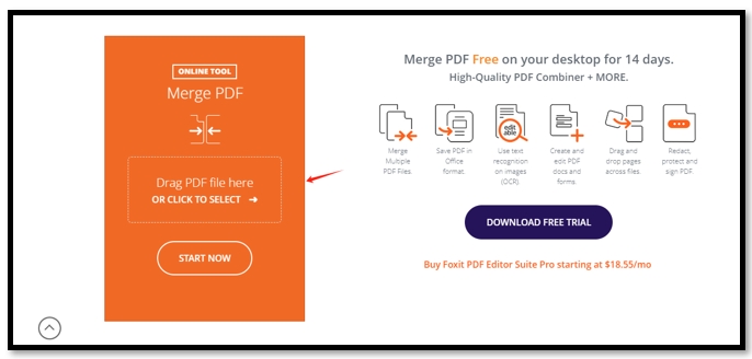 Use Foxit to merge PDF files online