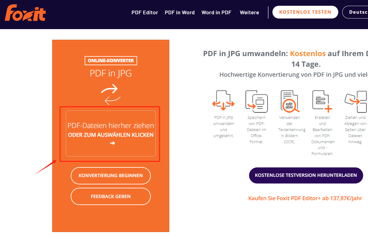 Foxit PDF Online Konverter