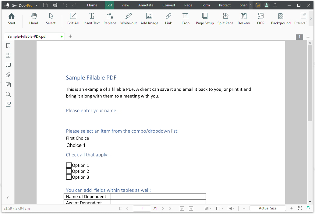 SwifDoo PDF User Interface