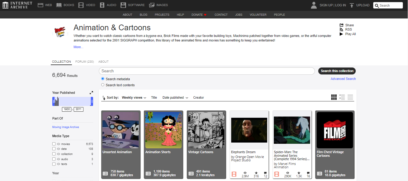 free cartoon video download website Internet Archive