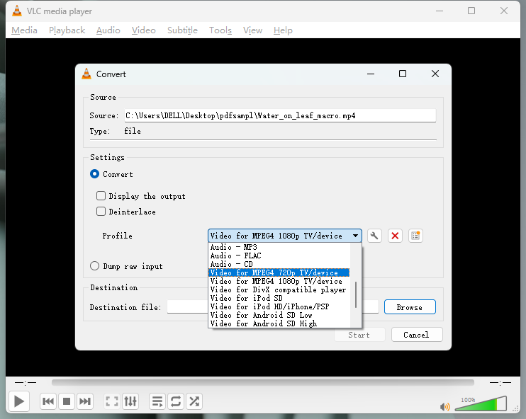 Free Convert MP4 to MPG in VLC