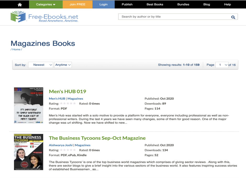 Free-eBooks.net PDF magazine download site