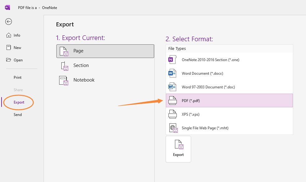 Free Export OneNote to PDF