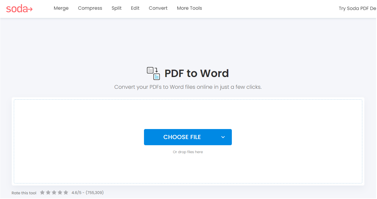 Free Online PDF to Word Converter Soda PDF