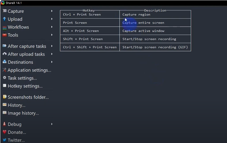 ShareX - free screen recorder for Windows 10