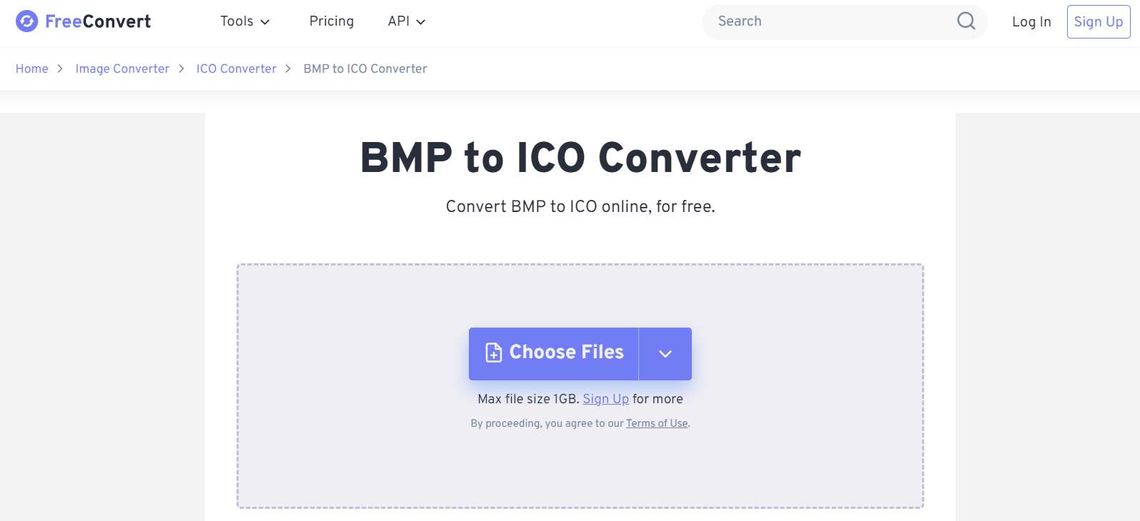 FreeConvert BMP to ICO Converter