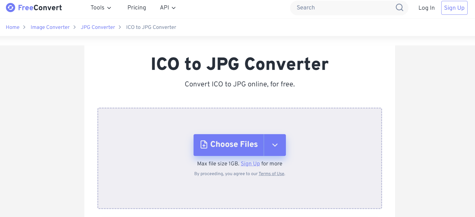 FreeConvert ICO to JPG Converter